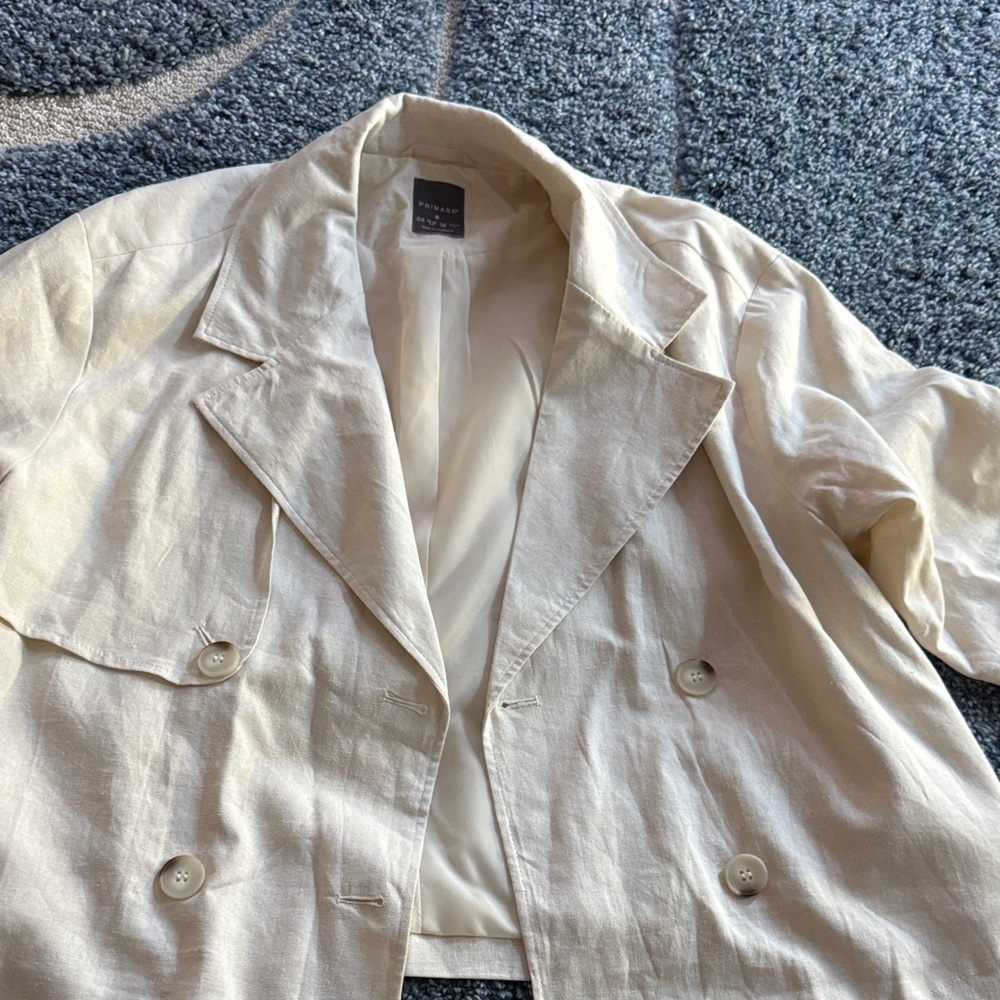 NWOT!! Women's Primark Cream Double-Breasted Jacket from London